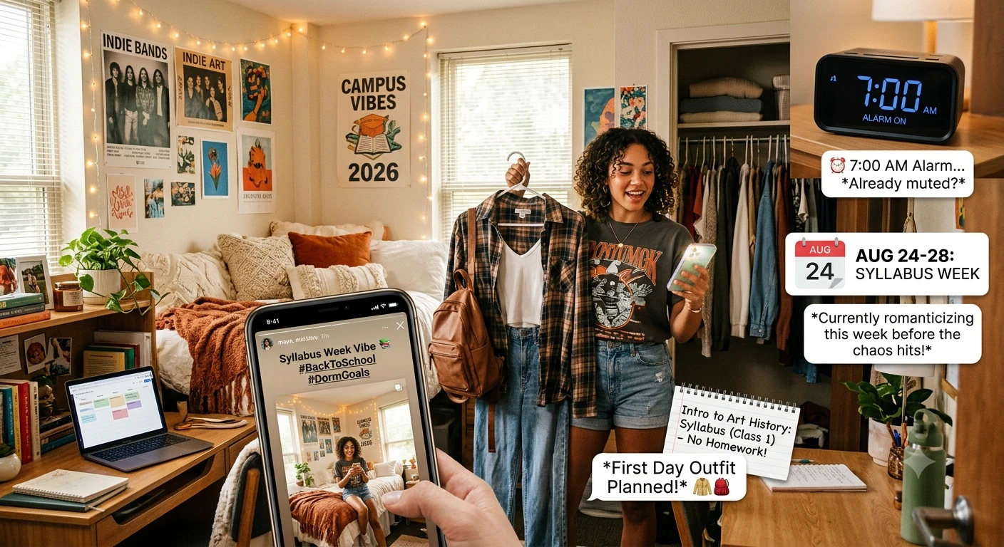 The Campus Reset: Outfits, Decor, and Morning Alarms